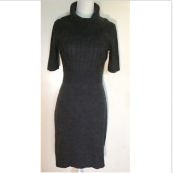 LOFT Dresses & Skirts - LOFT Dark Gray Cowl Neck Cable Knit Dress Size S